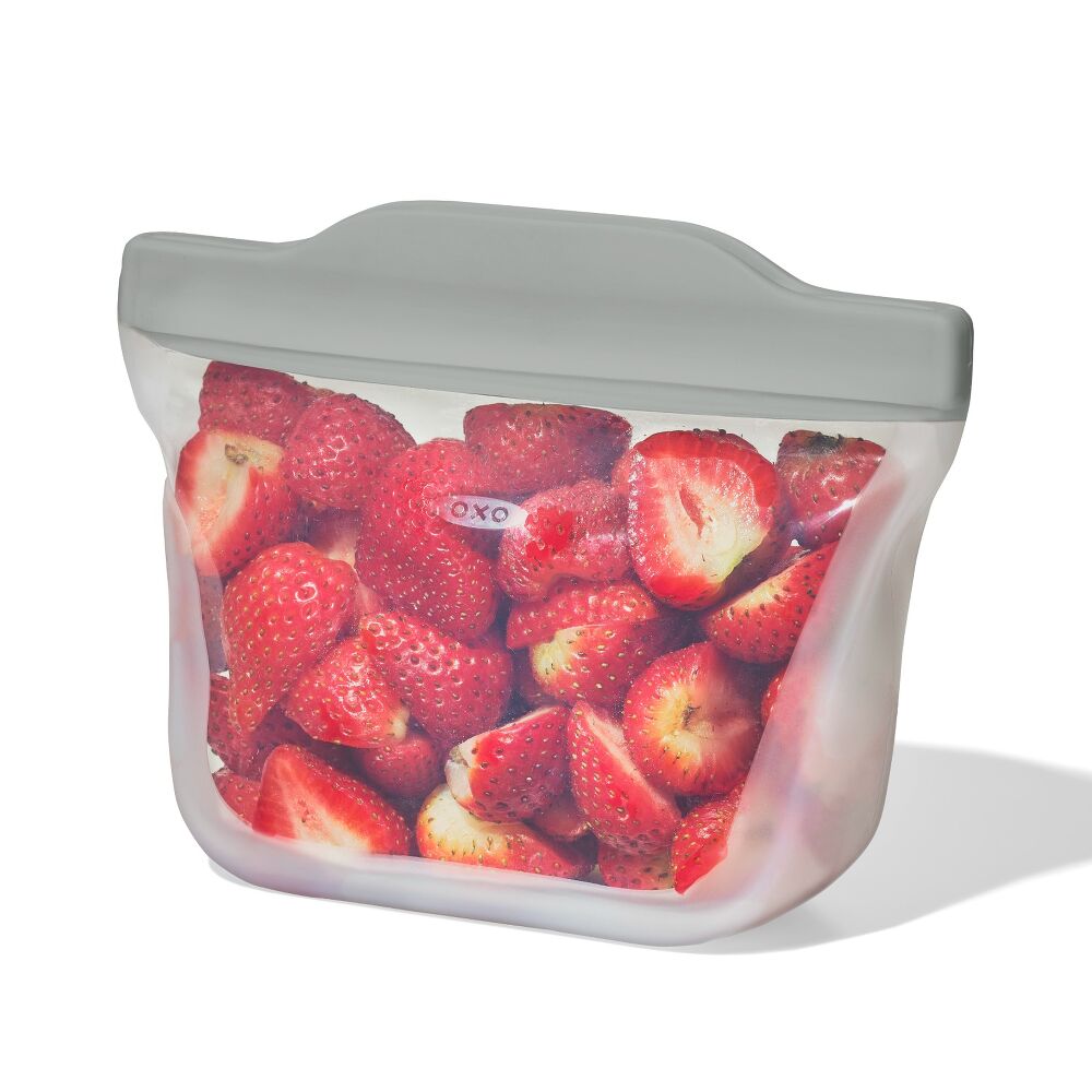 Silicone Reusable Bag  Stand-Up Snack (12 oz) - Fog G5