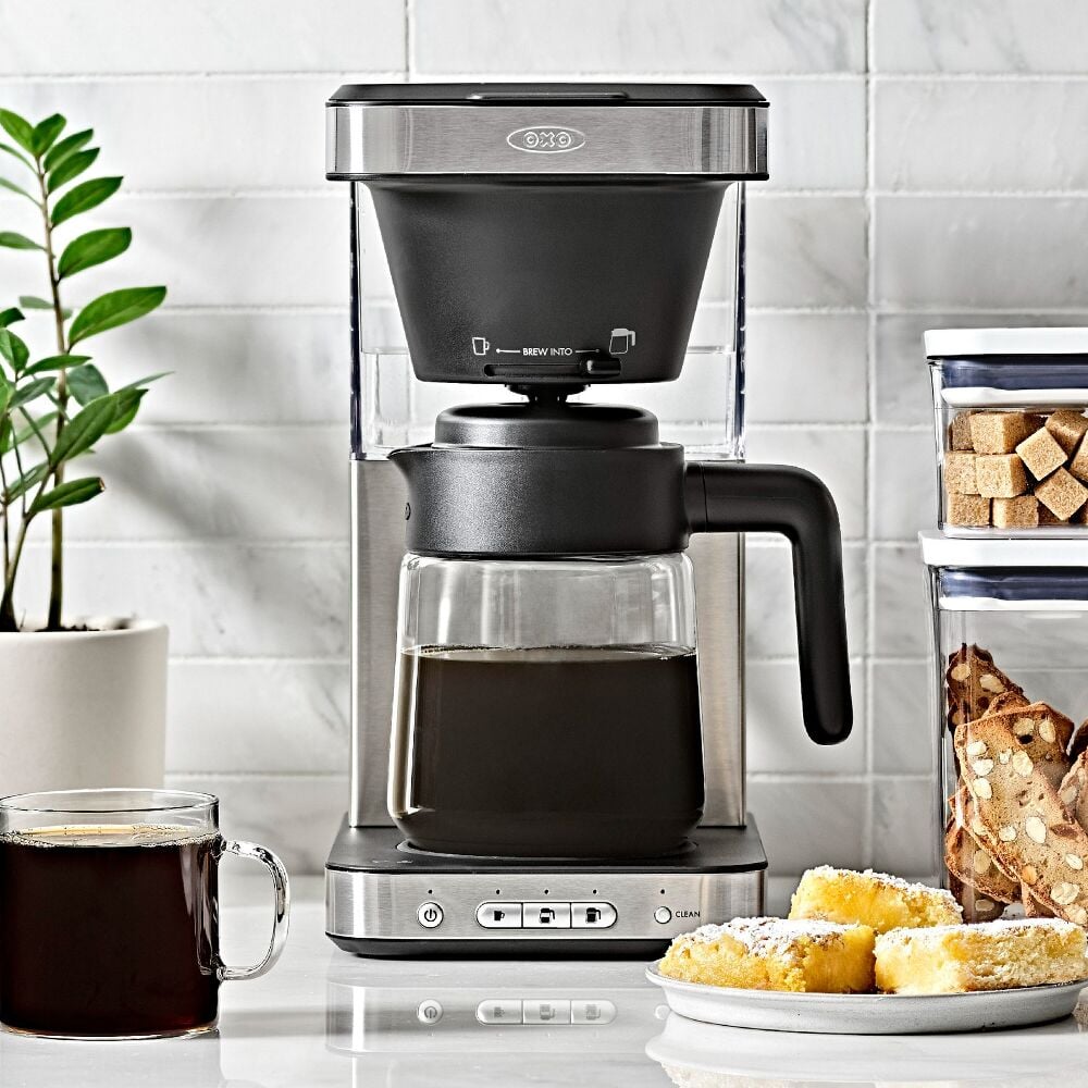 8-Cup Coffee Maker with Podless Single-Serve Function and Glass Carafe L5