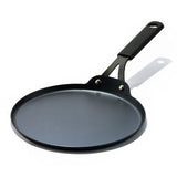 Obsidian Carbon Steel 10-Inch Crêpe Pan with Silicone Sleeve D0