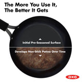 Obsidian Carbon Steel 10-Inch Crêpe Pan with Silicone Sleeve D0