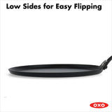 Obsidian Carbon Steel 10-Inch Crêpe Pan with Silicone Sleeve D0