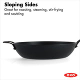 Carbon Steel Obsidian Series 12-Inch Wok with Silicone Sleeve O6