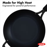Carbon Steel Obsidian Series 12-Inch Wok with Silicone Sleeve O6
