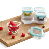 Baby Blocks Glass Food Storage Containers 4 Oz - Tot Teal J5