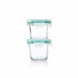 4 Piece Smart Seal Glass Mini Square Container Set U2