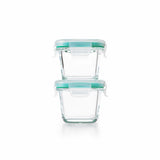 4 Piece Smart Seal Glass Mini Square Container Set U2