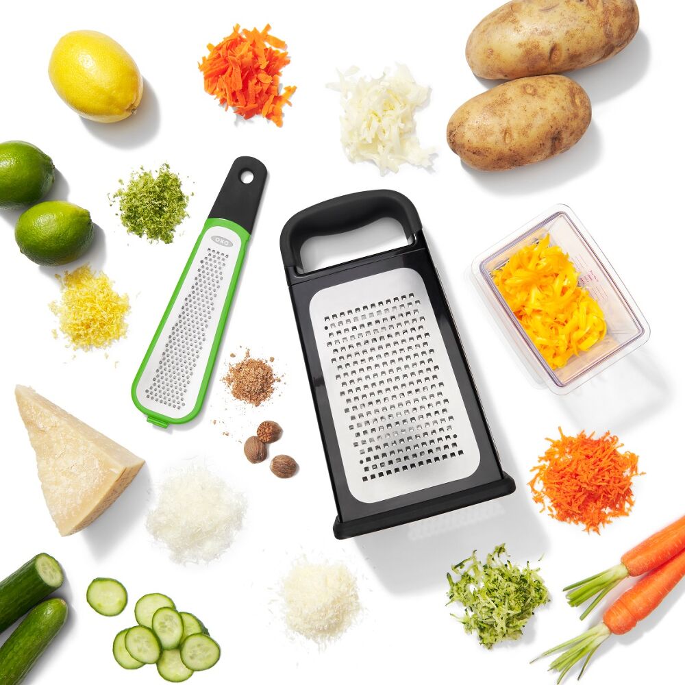 Etched Box Grater With Removable Zester I3
