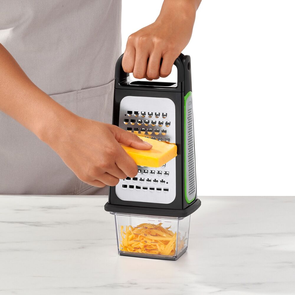 Etched Box Grater With Removable Zester I3