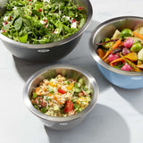 3-Piece Stainless Steel Mixing Bowl Set - Blue/Gray S2