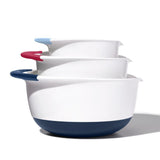 3 Piece Mixing Bowl Set New Colored Handles W0