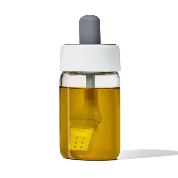 Glass Oil Bottle and Silicone Brush Set M4