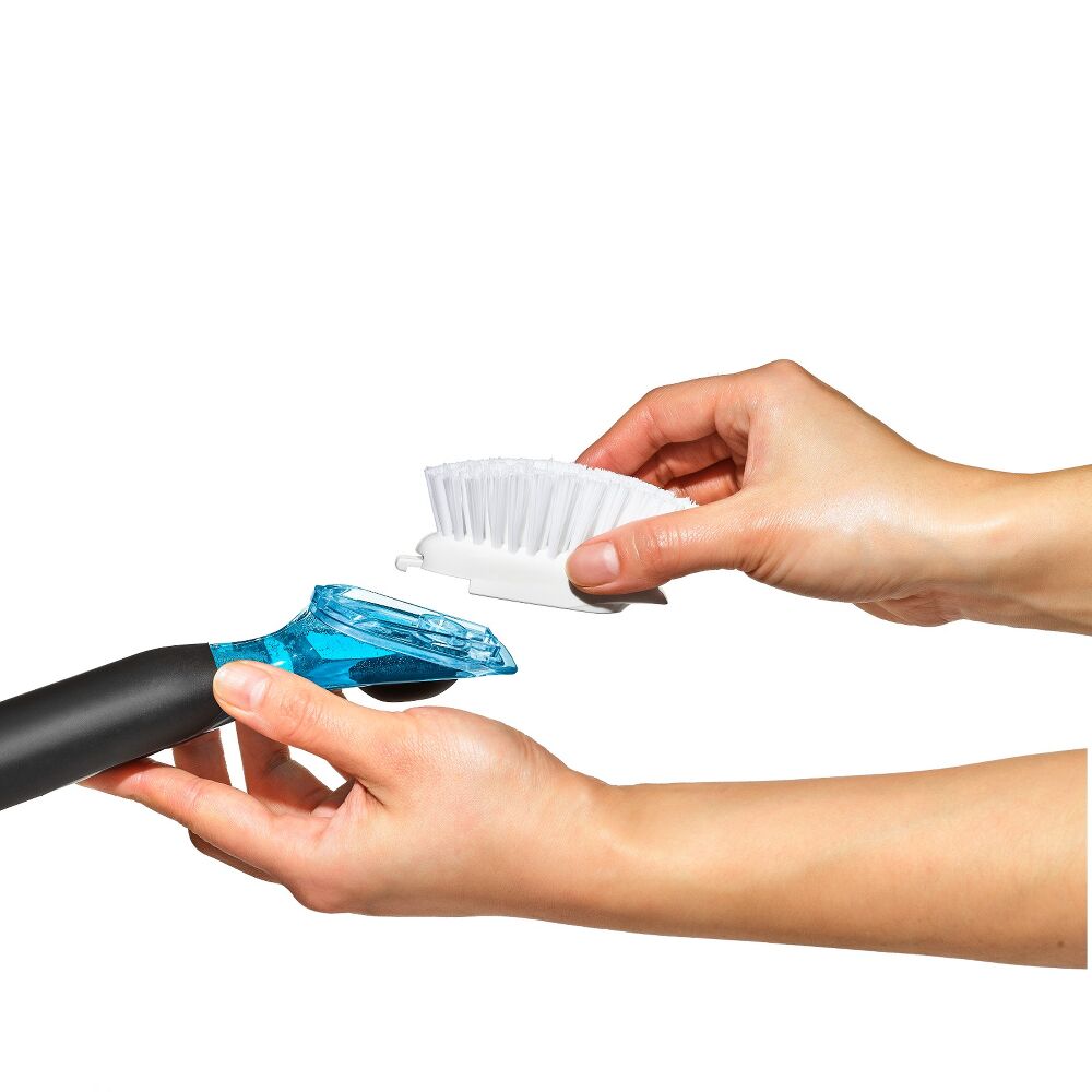Soap Dispensing Dish Brush Storage Set A7