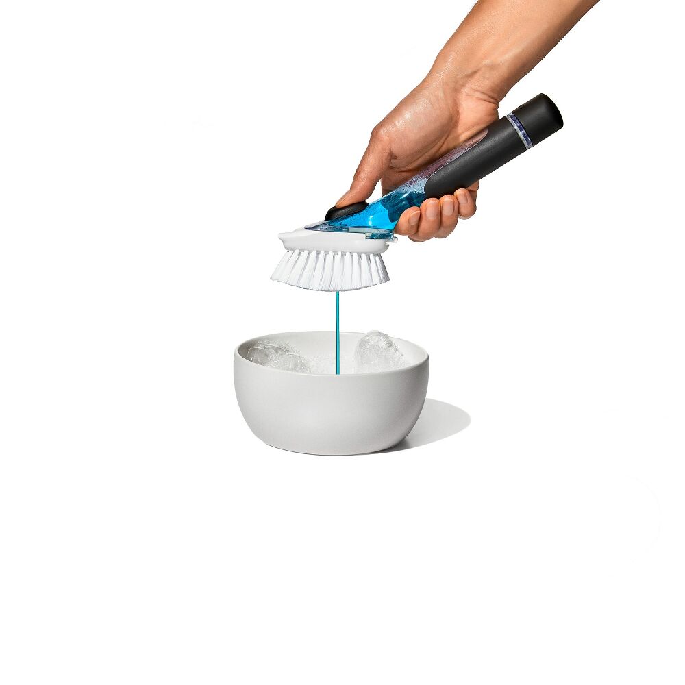 Soap Dispensing Dish Brush Storage Set A7