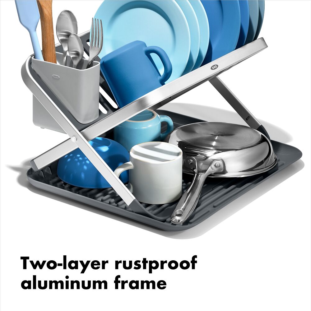 OXO Good Grips Aluminum Fold Flat Dish Rack T6