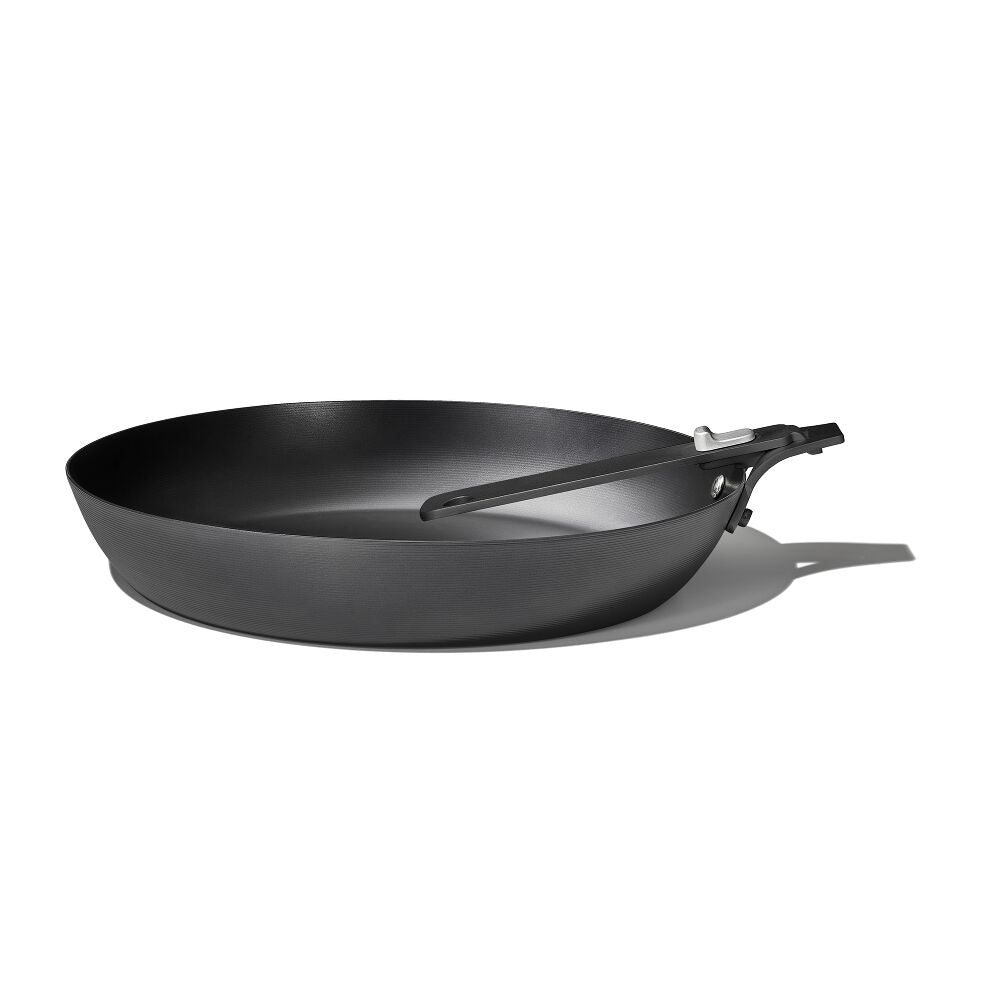 Outdoor 12-inch Carbon Steel Pan with Removable Handle F6