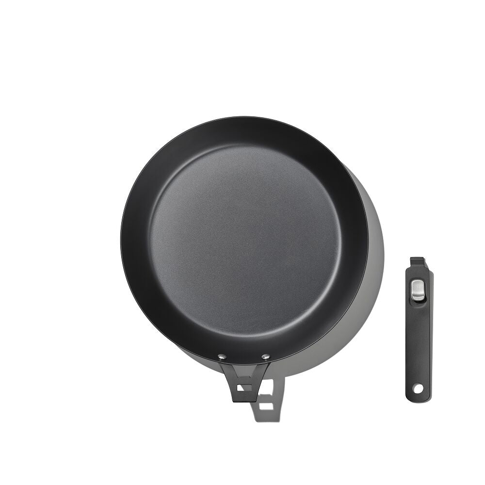 Outdoor 12-inch Carbon Steel Pan with Removable Handle F6