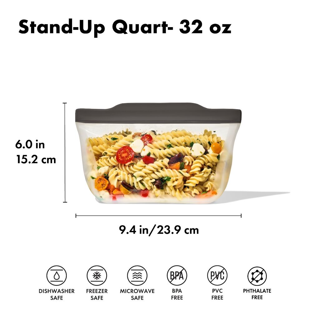 Outdoor Silicone Reusable Stand Up Bag Quart (32 oz) G7