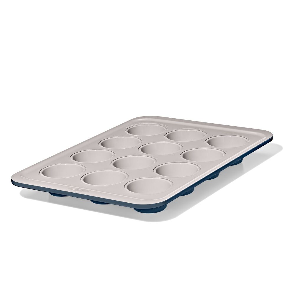 Non-Stick Pro Ceramic Coated Metal Bakeware 12 Cup Muffin Pan K0