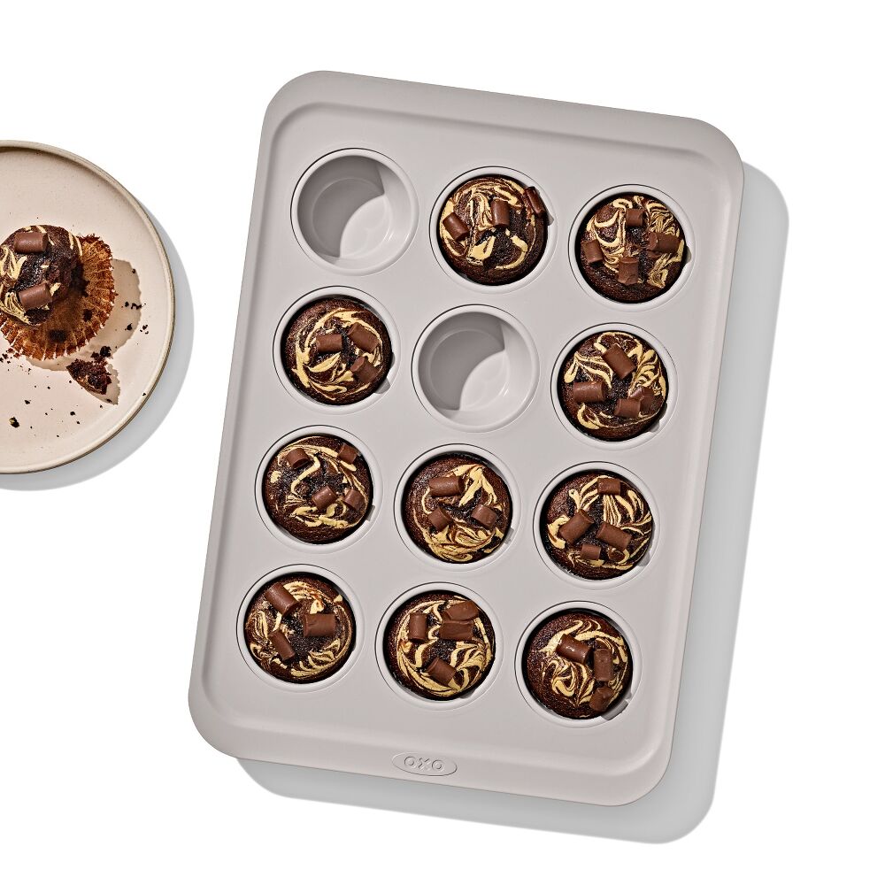 Non-Stick Pro Ceramic Coated Metal Bakeware 12 Cup Muffin Pan K0