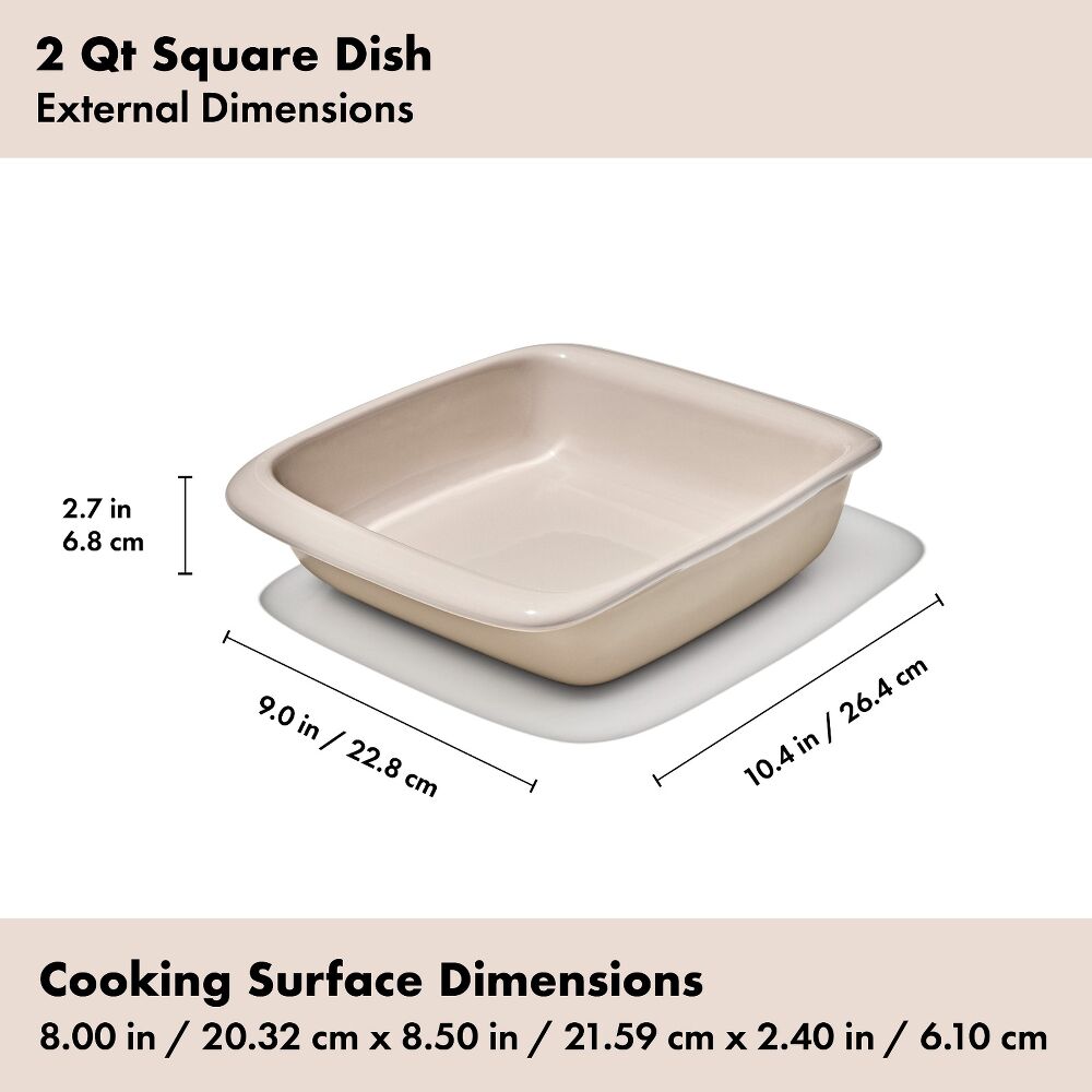 2 Qt Square Stoneware Baking Dish E1