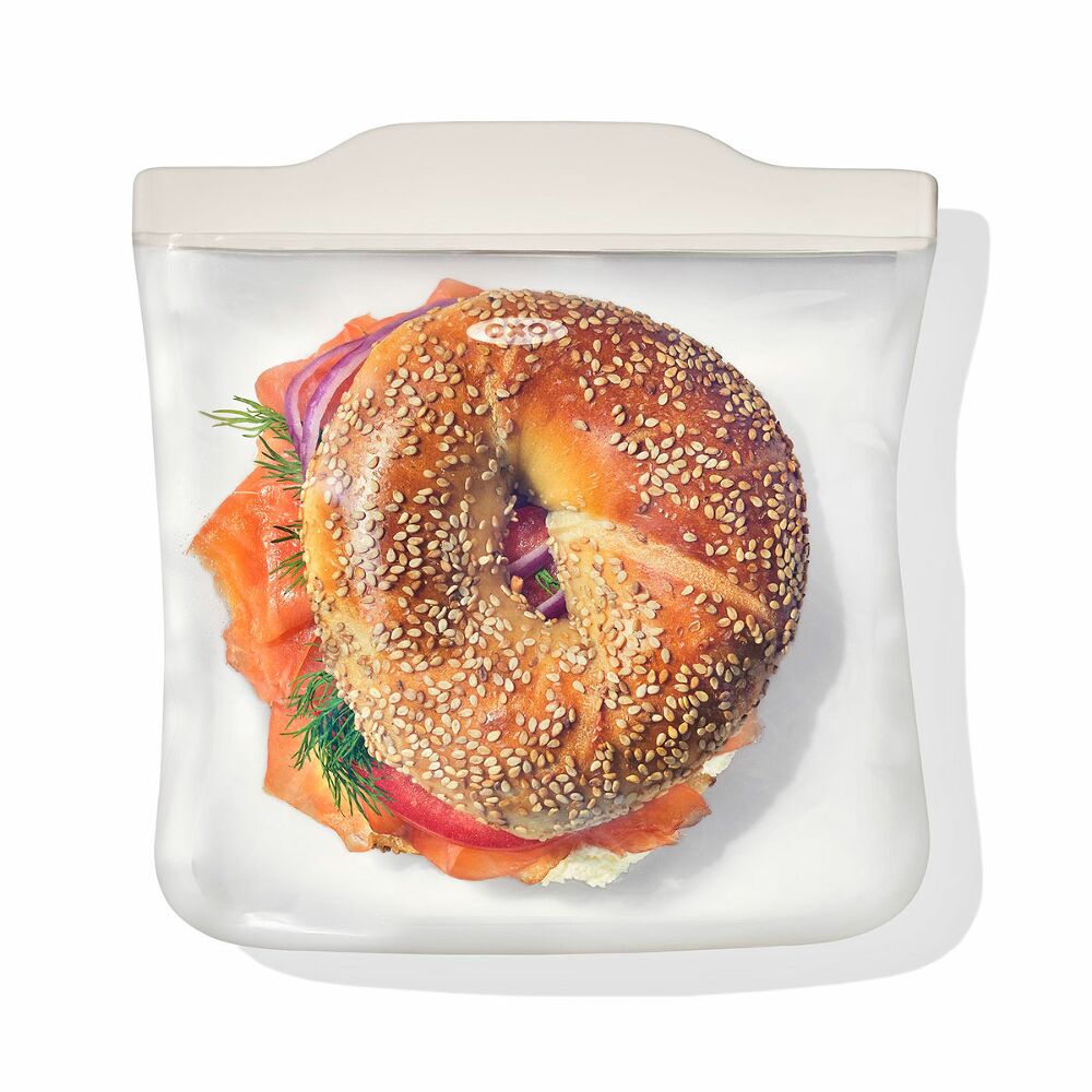 Silicone Reusable Bag -  4 Piece Lunch Set - Oat/Lagoon E2