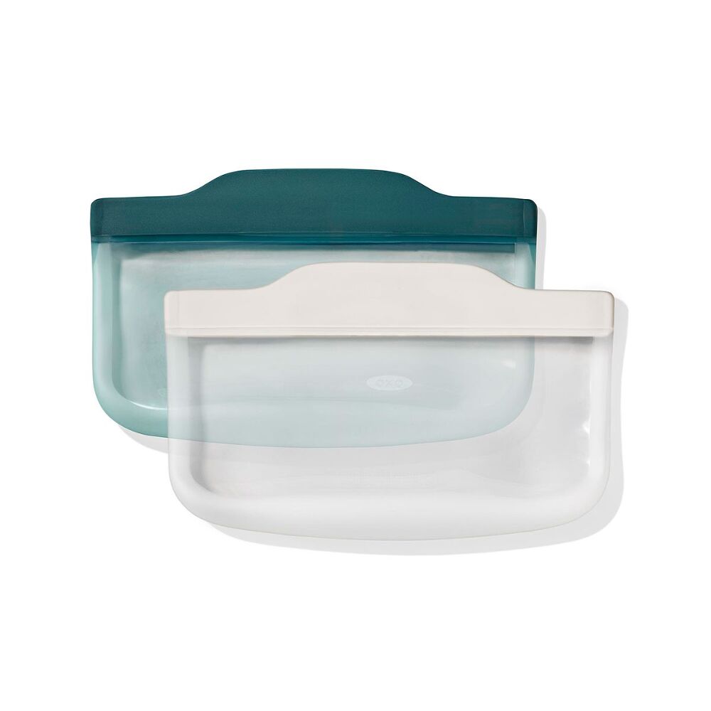 Silicone Reusable Bag -  4 Piece Lunch Set - Oat/Lagoon E2