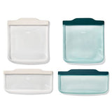 Silicone Reusable Bag -  4 Piece Lunch Set - Oat/Lagoon E2