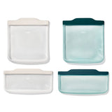 Silicone Reusable Bag -  4 Piece Lunch Set - Oat/Lagoon E2