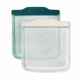 Silicone Reusable Bag -  4 Piece Lunch Set - Oat/Lagoon E2