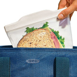 Silicone Reusable Bag -  4 Piece Lunch Set - Oat/Lagoon E2