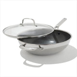 Trident Hybrid Non-Stick Stainless Steel 5 Qt Wok with Lid M7