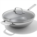 Trident Hybrid Non-Stick Stainless Steel 5 Qt Wok with Lid M7