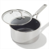 Trident Hybrid Non-Stick Stainless Steel 2.5 Qt Saucepan with Lid M9