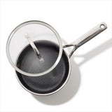 Trident Hybrid Non-Stick Stainless Steel 2.5 Qt Saucepan with Lid M9