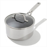 Trident Hybrid Non-Stick Stainless Steel 2.5 Qt Saucepan with Lid M9