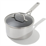 Trident Hybrid Non-Stick Stainless Steel 2.5 Qt Saucepan with Lid M9