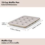 Non-Stick Pro Ceramic Coated Metal Bakeware 12 Cup Muffin Pan K0
