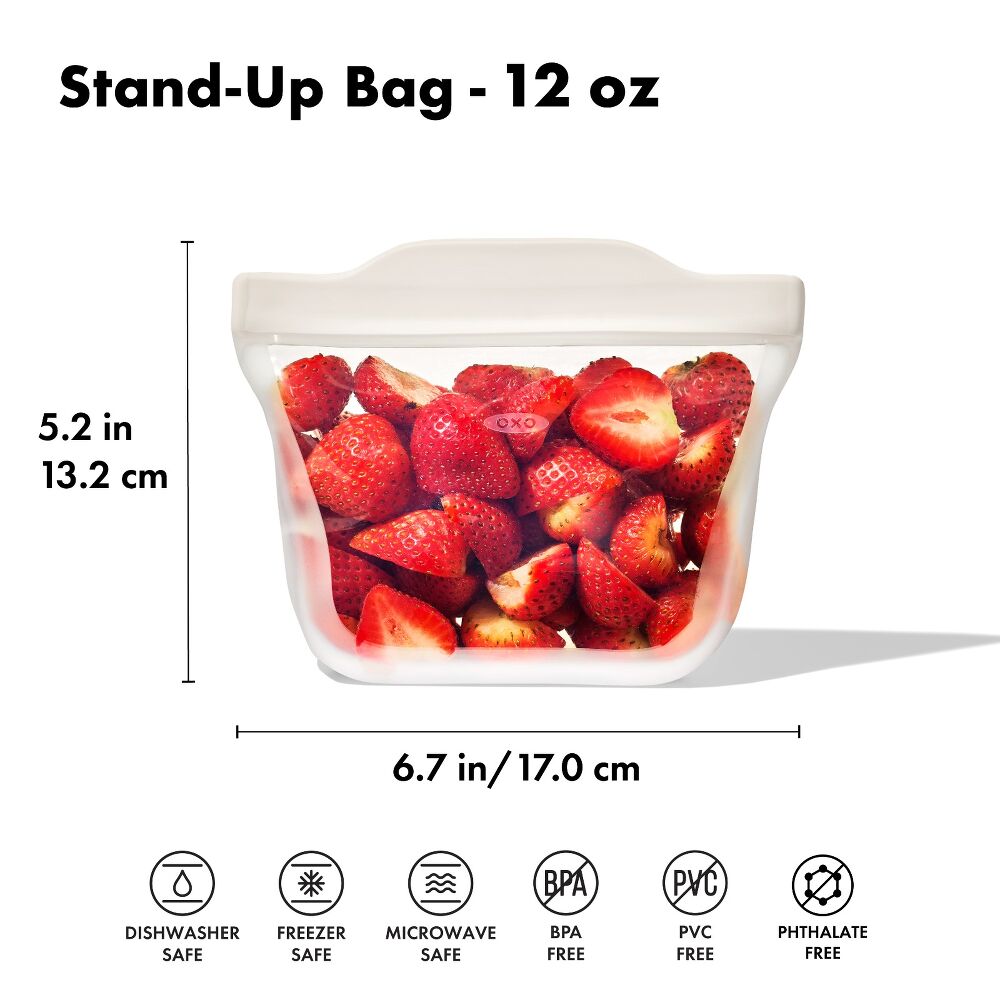 Silicone Reusable Bag - Stand-Up Snack (12 oz) – Oat R9