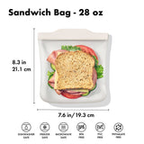 Silicone Reusable Bag - Sandwich Bag (28 oz) - Oat Z3