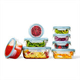 16-Piece Smart Seal Glass Everyday Container Set - Arctic Blue O0