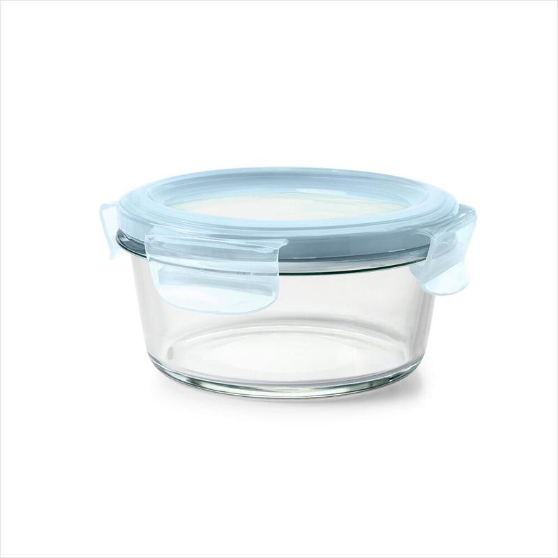 Smart Seal 2-Cup Glass Round Container - Arctic Blue H3