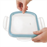 Smart Seal 8-Cup Glass Rectangle Container - Arctic Blue E3