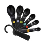7 Piece Plastic Measuring Spoons - Black V2