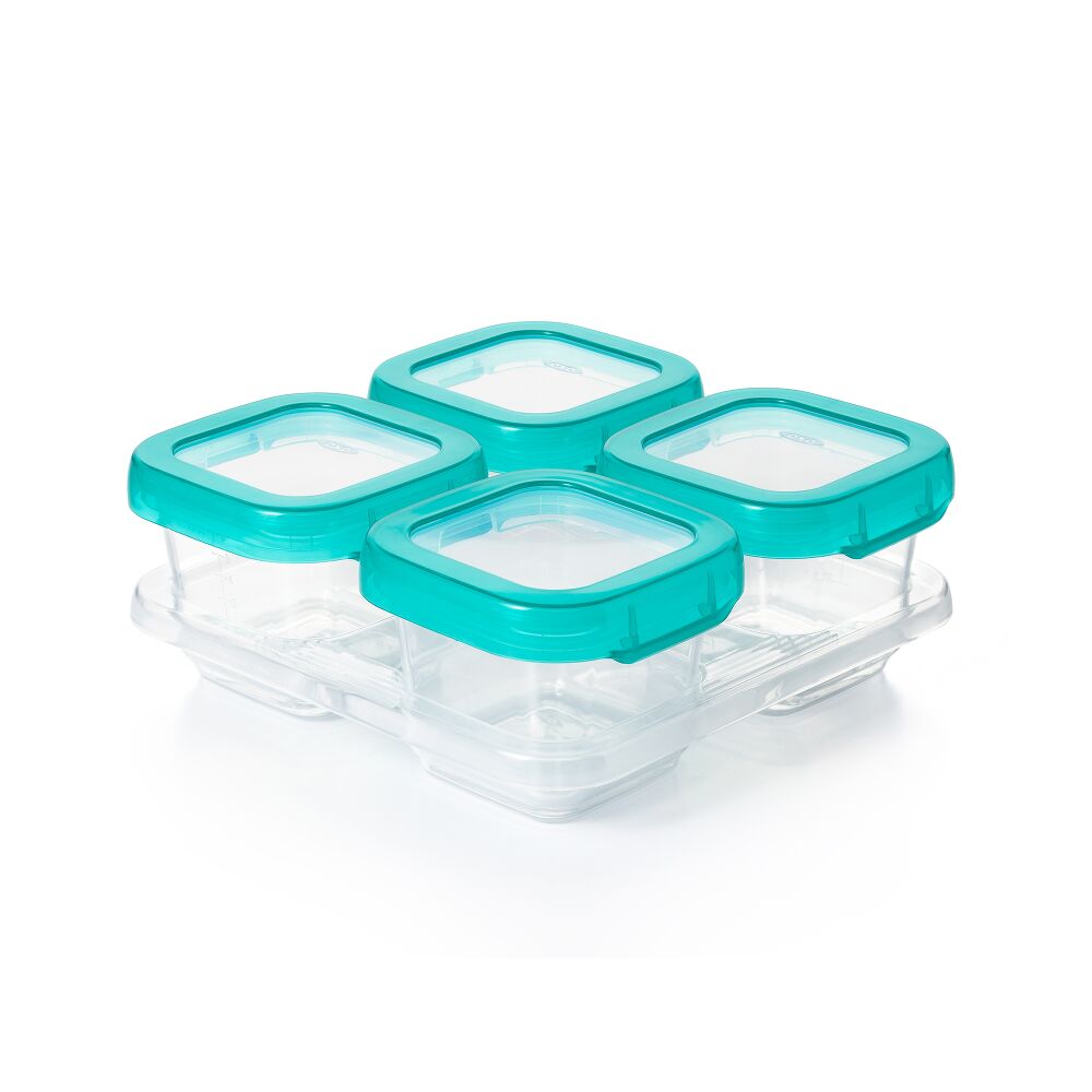 6 oz Baby Blocks™ Plastic Freezer Storage Containers - Tot Teal I0