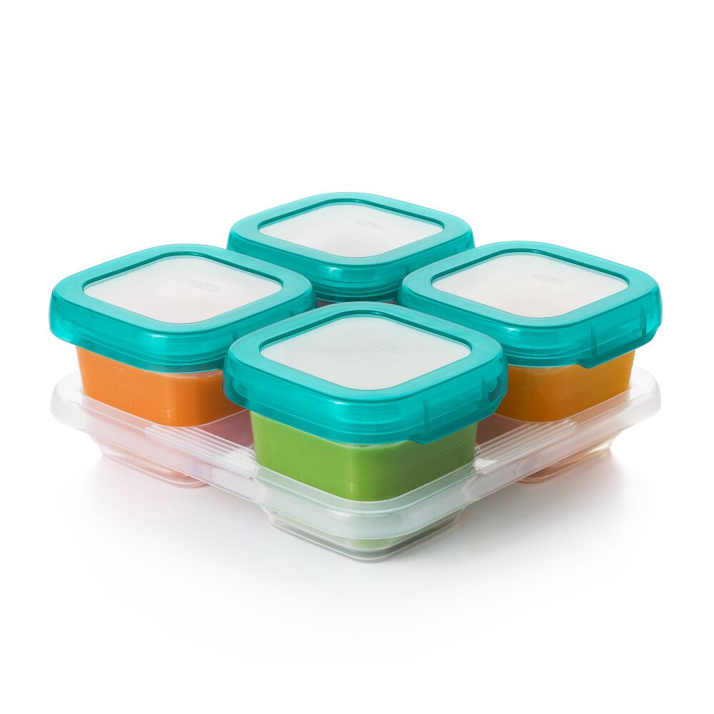 6 oz Baby Blocks™ Plastic Freezer Storage Containers - Tot Teal I0