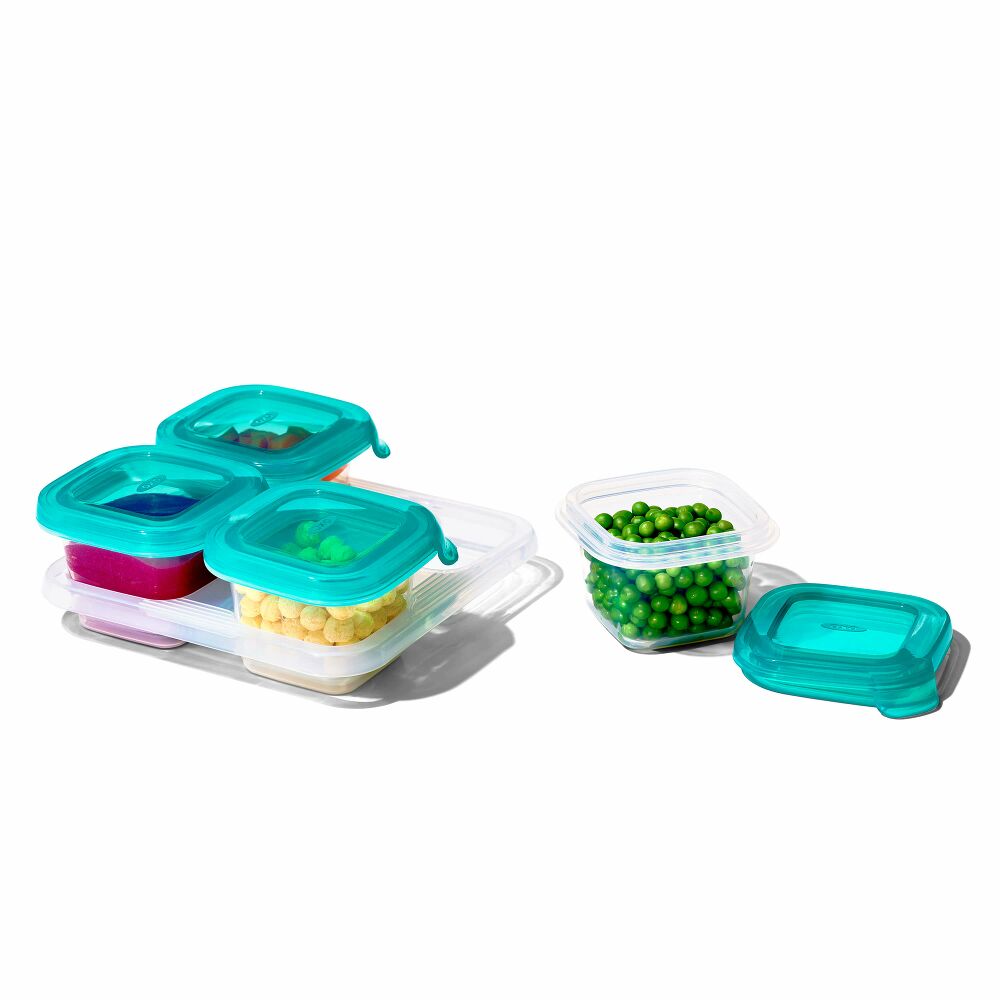 4 oz Baby Blocks™ Silicone Freezer Storage Containers - Tot Teal N8