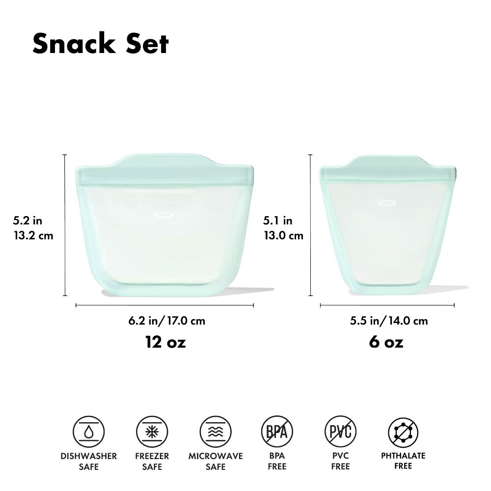 Tot Silicone Reusable Bag - 2-Piece Stand-Up Cup Set N4