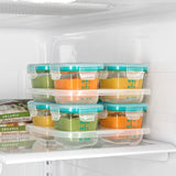 Baby Blocks Glass Food Storage Containers 4 Oz - Tot Teal J5
